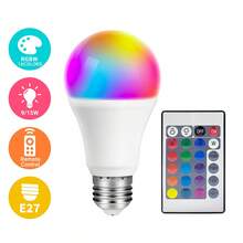 Kasotile LED Light Bulb Dimmable, A21 RGB+W Color Changing Light Bulb, 16 Color Choices & 4 Lighting Modes, 9W 60W Equivalent, AC 110-130V, E26 Screw Base With Remote Control For Home Decor, Bedroom, Stage, Party - 1 Pack