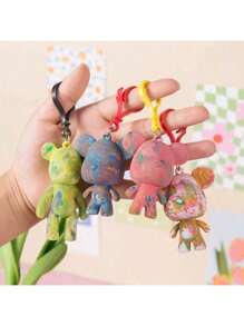 1/3/6 pezzi Set creativo di portachiavi e pendenti fai-da-te, con 3 orsetti colorati con vernice liquida, regalo significativo, utilizzabile come portachiavi, pendente, decorazione per auto, regalo per compleanno/festa/festività, decorazione da parete, accessorio per gioielli, decorazione da tavolo, regalo creativo handmade, graffiti fai-da-te, pendente per quaderno con graffiti (orsetto grande e piccolo a caso)