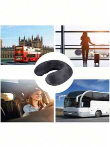 1pc Travel Neck Pillow, Neck Support Pillow For Airplane, Car, Home, Office, Soft Cover Design, U-Shaped Portable Cushion For Students And Adults, Supports And Protects Neck When Learning Or Cycling, Suitable For Other Travel Occasions, Comfortable Car Pillow, Cute Support Pillow, Travel Accessory, Cartoon Creative High-Speed Rail Nap U-Shaped Pillow, Neck Decor, Suitable Gift For Men And Women, Essential For Postman, Back To School Essential, Christmas Gift - Multicolor - View 4