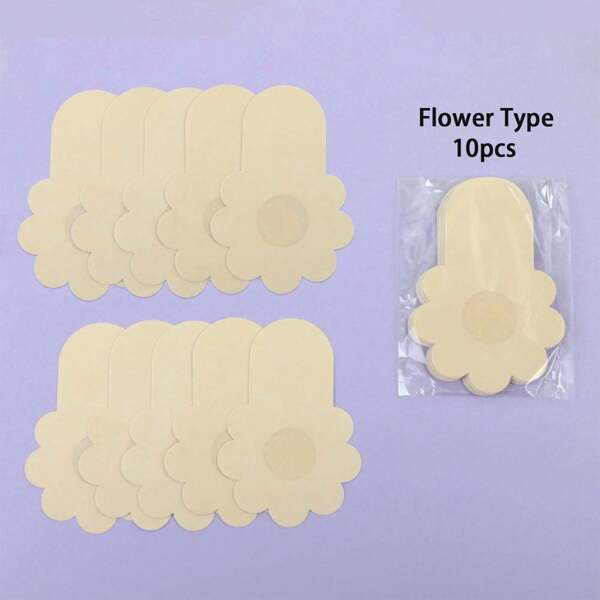 10pcs/20pcs Disposable Lifting Breast Stickers, Anti-Bump Invisible, Traceless, Ultra-Thin, Breathable, Gathered, Lifted, Anti-Drooping, Non-Woven Nipple Stickers, Invisible Nipple Stickers, Anti-Bump Nipple Cover, Women's Underwear Accessories