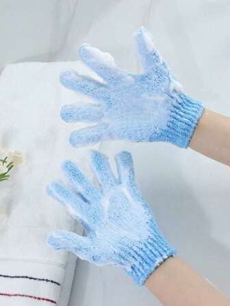 5/10pcs Reusable Bath Exfoliating Gloves, Mitt-Shaped Shower Scrub Gloves For Bathing, Spa And Body Scrubbing, Removing Dead Skin. Medium Size Exfoliating Gloves. Suitable For Both Men And Women. Summer Home Bathroom Essential Back To School