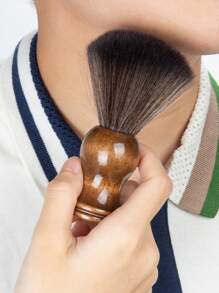 Soft Bristle Beard Brush Cleaning Brush Men's Shaving Foaming Brush Brown -1pc Beech Brown Shaving Foaming Brush For Men's Grooming, BeardCleaning, And Shaving Cream Application - Gentle Yet Effective Soft Bristles For Lathering,Exfoliating, And Removing Loose Hair - Ideal For Daily Beard Care