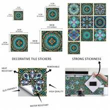 10 Pieces / 20 Pieces Of Colourful Mandala Pattern PVC Self-Adhesive Wallpaper, With A Strong Adhesive Backing, Without Professional Tools, Tear Off The Protective Film Can Be Easily Pasted, Waterproof And Oilproof Performance Is Excellent, Wall Paper Wall Stickers Room Decor Wall Decor Wall Sticker - Multicolor - View 5