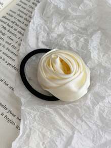 5/1 szt. satynowych, ręcznie robionych gumek do włosów z motywem róży, elegancka gumka do włosów, odpowiednia do codziennego noszenia w stylu boho, strój sportowy na siłownię