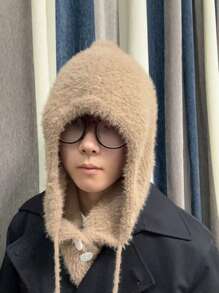 1 Piece/Multicolor; New Plush Balaclava, Unisex Solid Color Knitted Multi-Functional Fake Collar Hat Scarf One-Piece, Holiday Gift Choice Valentine's Day, Christmas, Birthday Gift