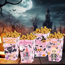 24/4 pièces Boîte à pop-corn en papier motif chauve-souris fantôme pour Halloween, boîte à frites motif sang, boîte de décoration de collation d'Halloween, décorations de scène de fête d'Halloween, décorations de centre de table d'Halloween, boîte à bonbons motif toile d'araignée rose, boîte-cadeau, convient pour la fête d'Halloween, la décoration de cuisine à la maison, les fournitures de cuisson