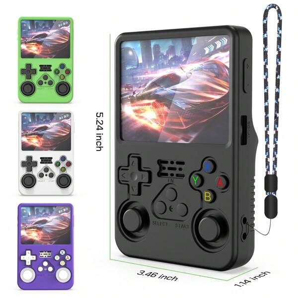 R36S Silikonhülle mit Verlust-Sicherungsriemen für R36S Retro Handheld Spielekonsole, Silikontasche zum Schutz für R36S Spielekonsole