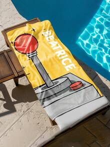 个性化儿童沙滩巾、儿童夏季生日礼物、夏日氛围、女孩海滩之旅、定制沙滩巾、游泳池、海滩装饰