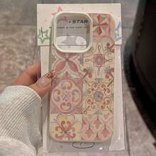 1 chiếc ốp lưng điện thoại bằng chất liệu TPU, họa tiết hoa văn kẻ caro màu hồng trang nhã, tương thích với iPhone/các dòng điện thoại khác, phiên bản quốc tế, không phải phiên bản nội địa. - trắng - Xem 2