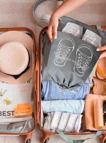 50 Peças Bolsa de Armazenamento de Sapatos de Viagem Portátil - Bolsa Transparente à prova d'água, Bolsa de Sapato Não Tecida, Organizador de Armário, Bolsa à Prova de Poeira, Bolsa Suspensa de Organização de Roupas, Para Organização e Armazenamento, Para Casa, Escritório, Escola, Acessórios de Sapatos e Botas, Material Escolar