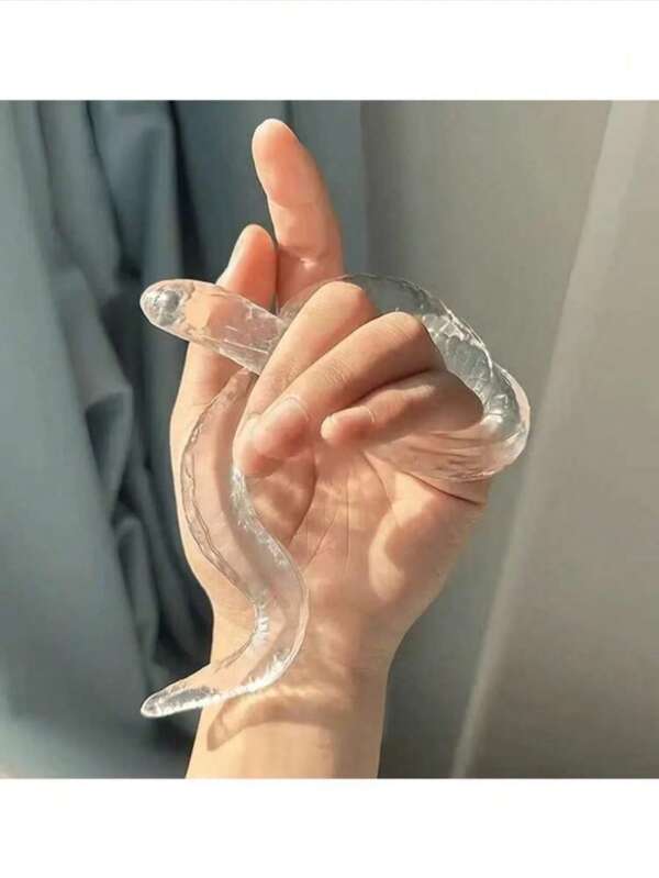 1 Pieza/Serpiente de espíritu transparente como hielo, súper brillante, de masaje, juguete musical de descompresión, juguete de simulación, juguete de descompresión creativo, broma, regalo divertido