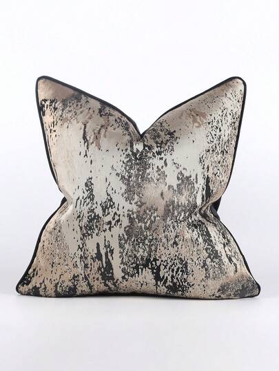 1 件现代简约黑色、灰色、金色提花抱枕套，适用于沙发、客厅、卧室，45 厘米 * 45 厘米，18 英寸 * 18 英寸，家居装饰、房间装饰、办公室装饰、客厅装饰，（无枕芯）