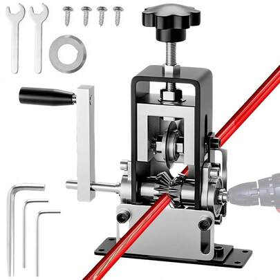 Manual Wire Stripping Machine Portable Adjustable Copper Cable Stripper 1mm To 21mm Hand Crank - Ergonomic Handle, Safety Lock & Durable Metal Construction For Professional Electricians & DIY Projects With Sleek Robust Industrial Look