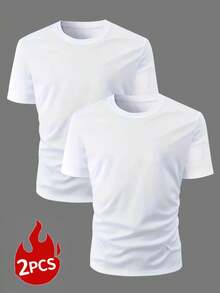 2件套男士休闲纯色街头运动圆领短袖T恤