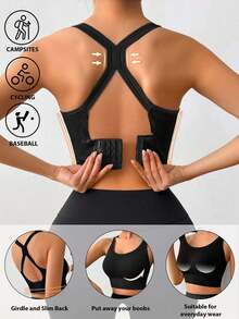 4pcs EssElegance High Support Sports Bra For Women With Padded & Mesh Panels, Bras For Women Breathable Stretch Fit For Yoga Running Training, Ultra-Soft Breathable Fabric - 彩色 - 查看 2