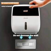 1 个大容量双层卫生纸收纳盒 - 带防水防尘抽屉、壁挂式纸盘和卷纸架，适用于家庭、办公室、超市、浴室、客厅、整洁的装饰配件，易于安装返校 - 黑與白 - 查看 6