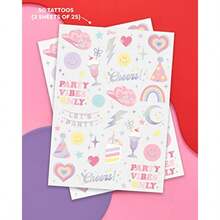Xo Fetti Pastel Rainbow Temporary Tattoos 50 Iridescent Foil Styles Preppy Birthday Party Supplies  Party Favors Party Vibes Only6eds2 - Birthday - View 2