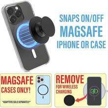 Magsafe Magnetic Phone Grip Compatible With Magsafe Collapsible Mobile Phone Stand Holder For Smartphone Tablet Cell Phone Accessory - Clear Compatible With IPhone, Android Phone, Gift For Birthday, Family, Friends Phone Holder Phone Accessories - Black - View 6