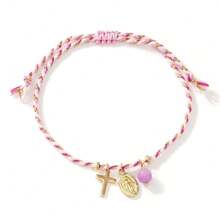 1pc Colorful Woven Religious Bohemian Style Beaded Bracelet Jewelry For Women, Summer Multi-Color Round Bead Accessories
