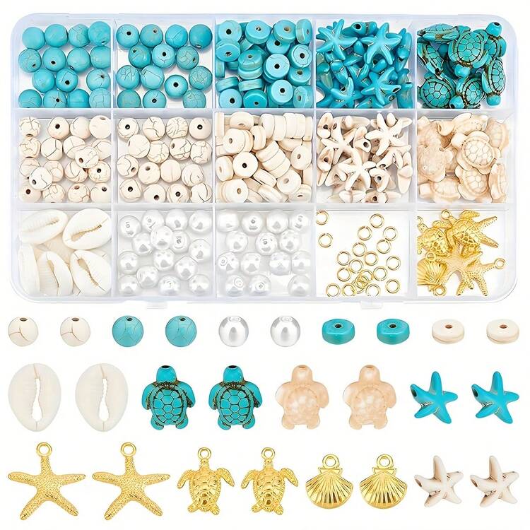 1 Set Ocean Summer Vacation Style Friendship Charm Bracelet Making Kit Clay Beads Set For Jewelry Bracelet Necklace Earring Making Diy Craft - Multicolor - View 13