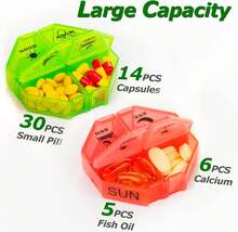 Weekly Pill Organizer 4 Times A Day, Large Pill Box 7 Day Daily Pill Case With 28 Extra Large Compartments Portable Travel Pill Container Big Medicine Organizer For Supplement Vitamin (White) - White - View 2