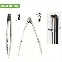 Mini Stainless Steel Food Tongs With Silding Rings 7 Inch Set Of 6 Small Clam Shell Service Tongs For Serving Appetizers Desserts Salads Barbecue And Cooking - 6 Silver - View 5