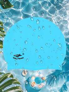 1pc Silicone Swim Cap, Waterproof Comfortable Unisex Swim Cap,Swimming Pool Equipment, Beach Essentials, Beach Accessories, Pool Float