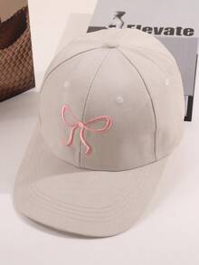 1Pc Y2K Style Bow Embroidery Baseball Cap, Adjustable Dad Hat, Cute Sweet Style Multipurpose Sun Hat Wear Cowboy Sport Baseball Cap, Vintage Embroidery Sun Block Outdoor Fashion Dad Hat Trucker Hat Women Girls - Pink - View 11