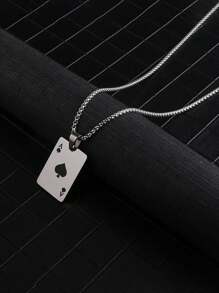 1pc Unique Hip Hop Spades A & Heart Pendant Couple Necklace