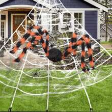 Decoración de araña de 200cm para Halloween, araña peluda realista para decorar jardín, casa embrujada y exteriores para Halloween