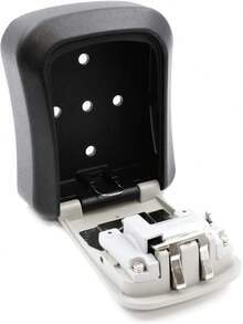 Raganet, Caja Fuerte De Almacenamiento De Llaves Montada En La Pared, Cerradura con Código de 4 Dígitos, Fácil de usar e Instalar (Negro) NV4V - Plateado - Ver 7