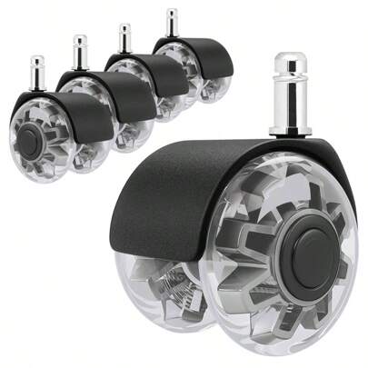 Premium 2 Inch 11*22mm Office Chair Caster Wheels Support 2200lbs (Set Of 5) - Heavy-Duty, Smooth Rolling, For All Floors, Silent And Durable Replacement For Home And Office Chairs
