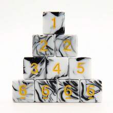 SWAJUJA 10PCS Polyhedral Dice - D6 Acrylic 16mm 6 Sided Double Color Game Dice For RPG, MTG, Table Games