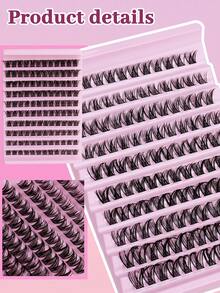 120 piezas de extensiones de pestañas estilo ojo de gato D-Curl esponjosas, racimos de pestañas gruesas de 8-16 mm, extensiones esponjosas naturales, kit de extensiones de pestañas falsas de mink DIY, voluminizador de pestañas, textura de pestañas suave y esponjosa, look de maquillaje dramático y desordenado, adecuado para cosplay, actuaciones, uso en fiestas - D - Ver 8