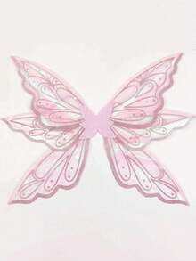 1件装全新节日派对表演道具彩色仙女翅膀蝴蝶精灵翅膀万圣节派对绿色公主裙配饰精灵配饰翅膀