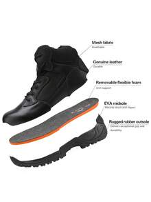 Men's Military Tactical Work Boots Hiking Motorcycle Combat Bootie - Black - View 7