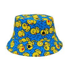 Cappello a secchio casual e colorato con stampa di paperelle, cappello a secchio unisex da esterno per protezione dal sole, adatto per le vacanze