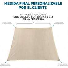 MPQ Mallas Sombra Toldo Raschel 90 4x3m Beige Cinta Refuerzo y Ojillo Protección UV Polietileno HDPE Alta Densidad Perfecto para Jardín Exteriores VelaResistente al Sol y al Desgaste - Beis - Ver 7