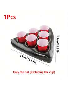 1pc Inflatable Triangle Cup Cap Party Beer Cup Toss Game Hat Birthday Bar Party Game Props Beverage Cup Mats (Hat Only),Christmas