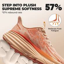 Women's Slip On Walking Shoes Hands-Free Cushion Running Tennis SwiftPlush Non-Slip Comfortable Workout Gym Athletic Fashion Sneakers - 橘色 - 查看 2