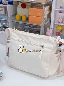 可爱小包女孩纯色透明口袋10厘米娃娃包日式学院风斜挎包女士钱包和手提包DIY单肩包带徽章展示盘返校礼物动漫粉丝演唱会别针包