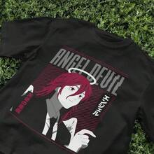 Anime T-Shirt Manga Tee  Japanese Anime Graphic Shirt  Otaku Gift  Unisex Kaw - 黑色 - 查看 1