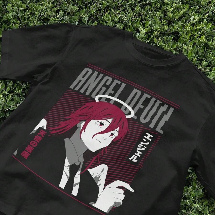 Anime T-Shirt Manga Tee  Japanese Anime Graphic Shirt  Otaku Gift  Unisex Kaw - 黑色 - 查看 1