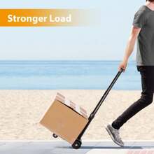 Folding Hand Truck With 4 Wheels 75kg Heavy Duty Sack Cart Carrier Luggage Trolley Hand Trolley For Lifting Luggage Personal Travel Auto Moving