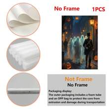 1 Piece,Follow The Ghosts Of The Army , Halloween Modern Frameless Art Decoration Painting, Printed Posters Mural, Waterproof Canvas,Suitable For Home, Office, Bedroom, Living Room, Study, Bathroom, Bar, Wall Arts And Home Decoration, Is An Ideal Holiday Gift Halloween Decor Fall Decor Room Decor
