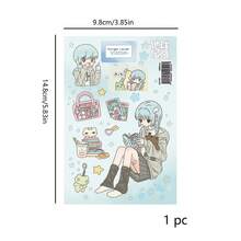 1 Blatt Cartoon Mädchen Charakter Aufkleber, süße Kawaii Mädchen dekorative Aufkleber für Scrapbooking, Tagebuch Dekoration, Schulmaterial, Rückkehr zur Schule