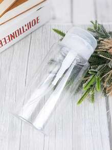 1pc Transparent Pump Dispenser Bottle - Unscented Plastic,Ideal For Cosmetics And Nail Polish Removers, Skincare Solutions - Portable Travel Size, Easy One-Handed Operation