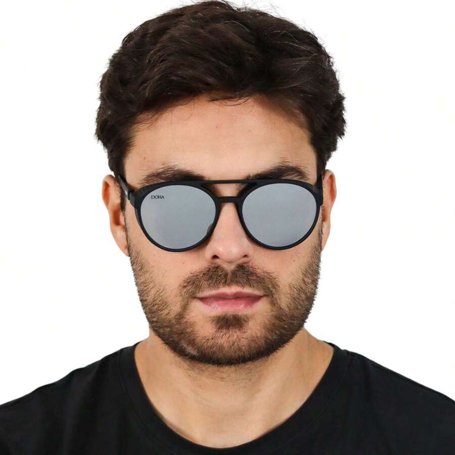 Boss Doha Men's Steampunk Sunglasses - Silver - View 1