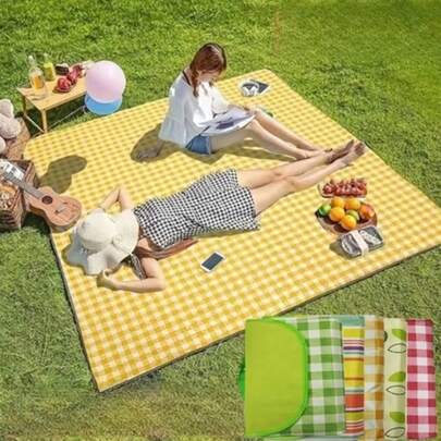 Tapete Piquenique Portátil Dobrável 200X200cm Impermeavel À Prova De Umidade Prático Fácil Transporte Para Praia Camping