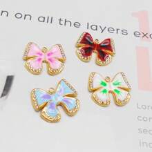 1 Pieza Dije de mariposa de lujo de acero inoxidable con rhinestones - Colgantes esmaltados para manualidades de joyería, aretes, collares, pulseras